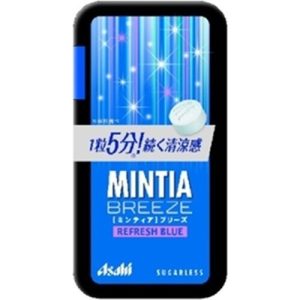 Asahi, Mintia Breeze, Tiny zuckerfrei Tablet Süßigkeiten, Refresh blau Minze Geschmack 30 Stück in 1 Packung
