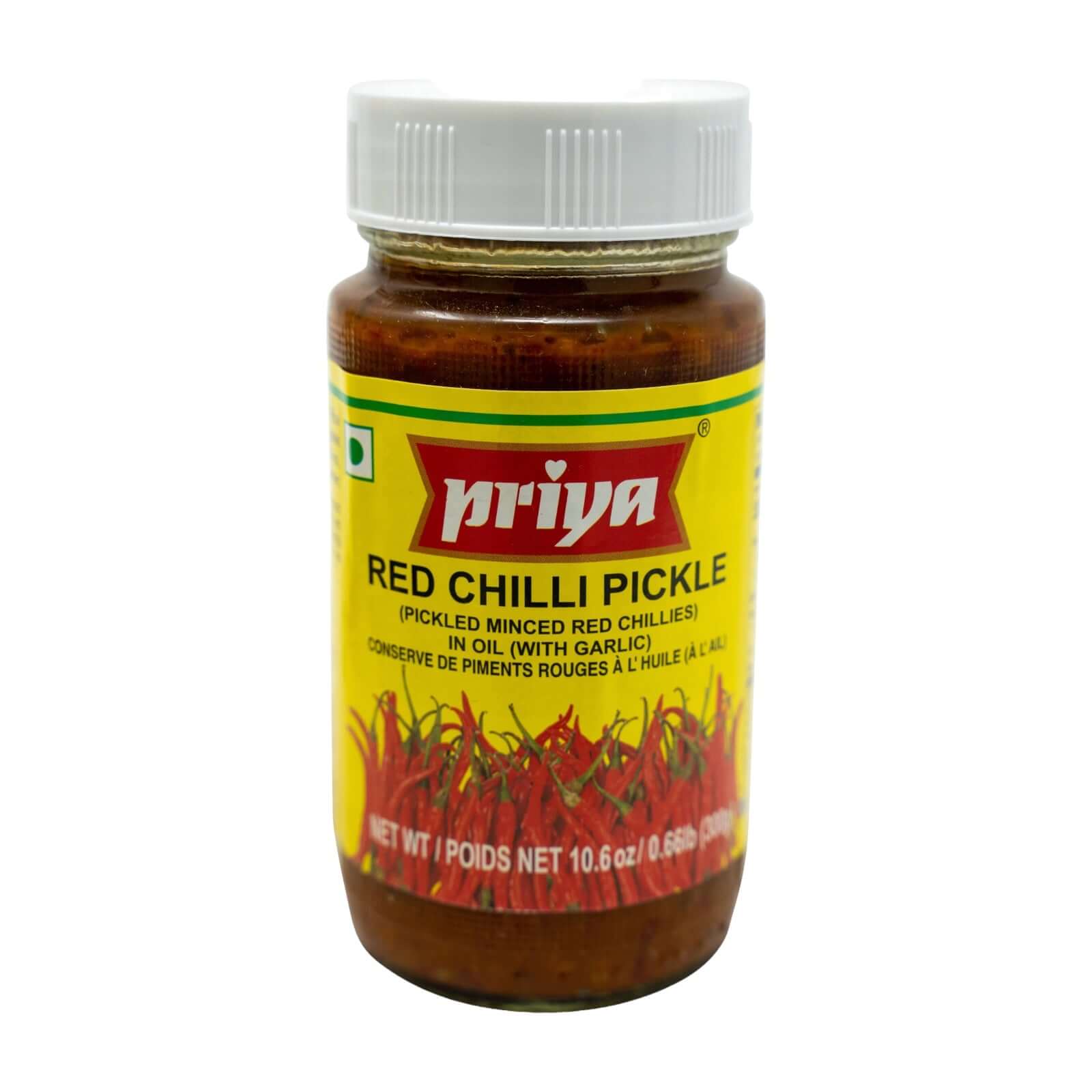Priya Rot Chile Pickle in Öl (mit Knoblauch)