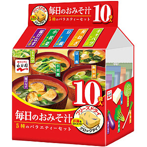 Nagatanien, Mainichi no Omisoshiru, Instant Miso Suppe, gefriergetrocknet, 5 Sorten, 10 Portionen