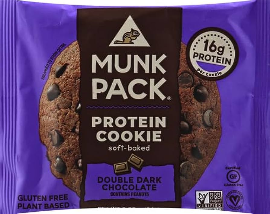 Munk Packung Double Zartbitterschokolade Protein Keks 2.96 Oz – Packung mit 6 Stück