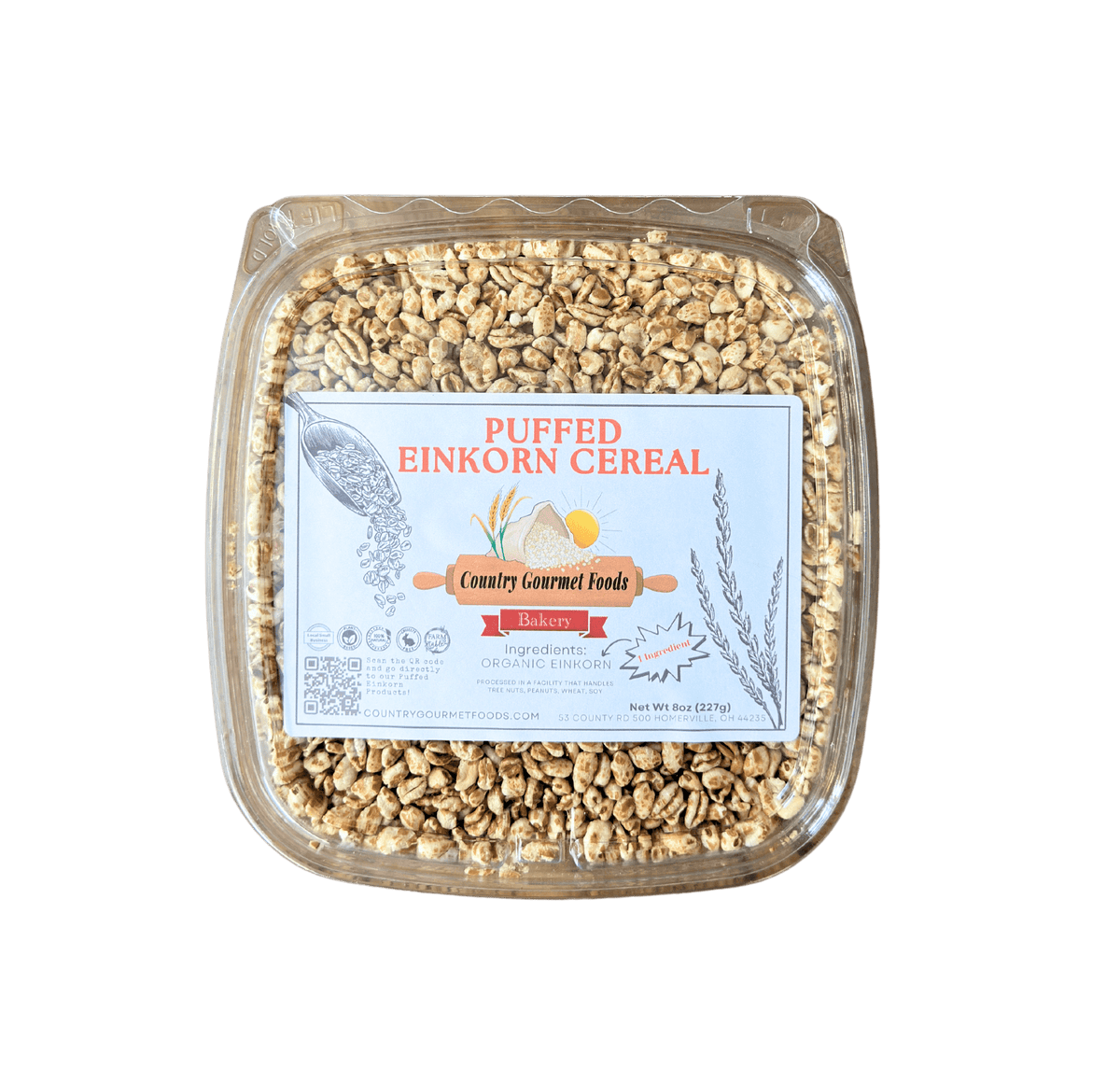 Puffed Einkorn Getreide