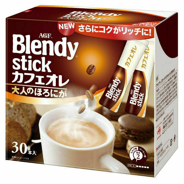 Ajinomoto, Blendy, 30 Sticks, Instant Kaffee, Bitter Cafe Latte