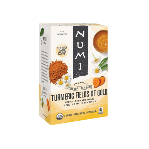 Numi Kräuterteesan Bio Kurkuma Felder aus Gold