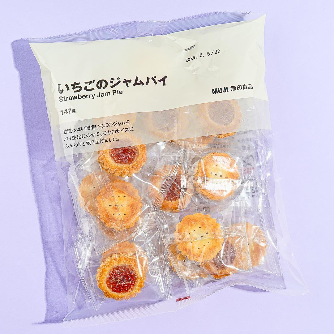 MUJI Erdbeere Jam Kuchen Snacks große Tasche