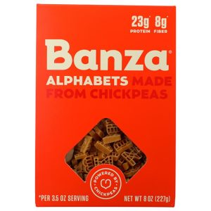 Banza Chickpea Pasta – Nudeln Alphabet Kichererbsen, – 8oz