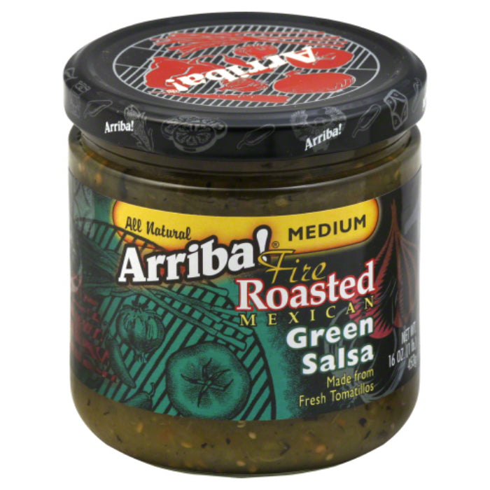 Arriba! – Salsa Grün mittel, 16 Oz – Packung mit 6 Stück