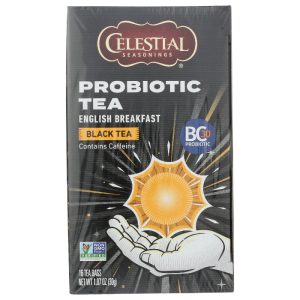 Celestial Seasonings Englisches Frühstück Probiotischer Tee, 16 Beutel – Packung
