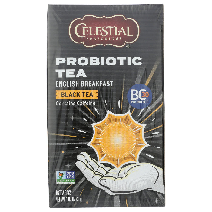 Celestial Seasonings Englisches Frühstück Probiotischer Tee, 16 Beutel – Packung