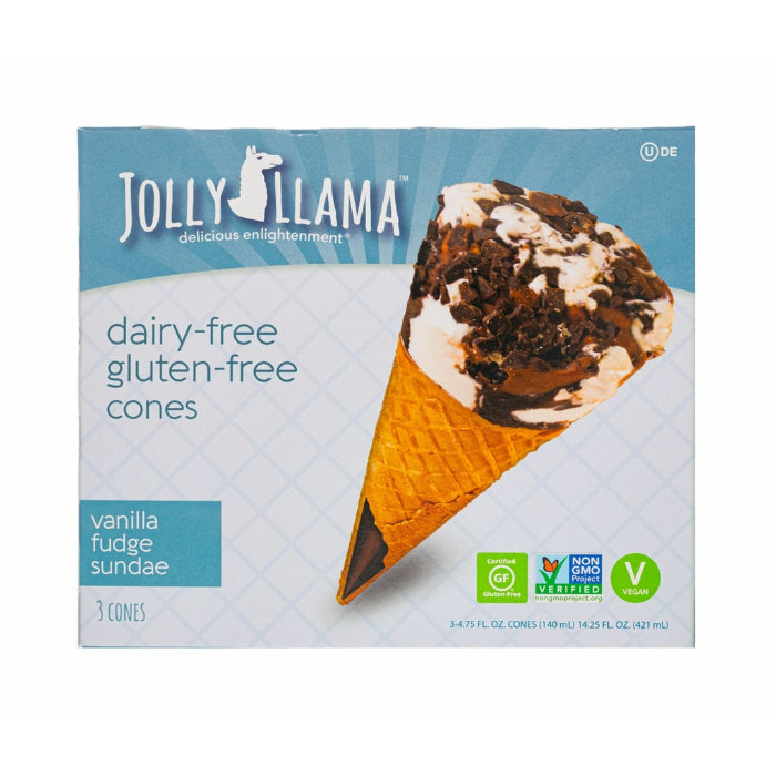 Jolly Llama – Cone Vanille Non Dairy 14.25 Fo – Packung mit 8 Stück