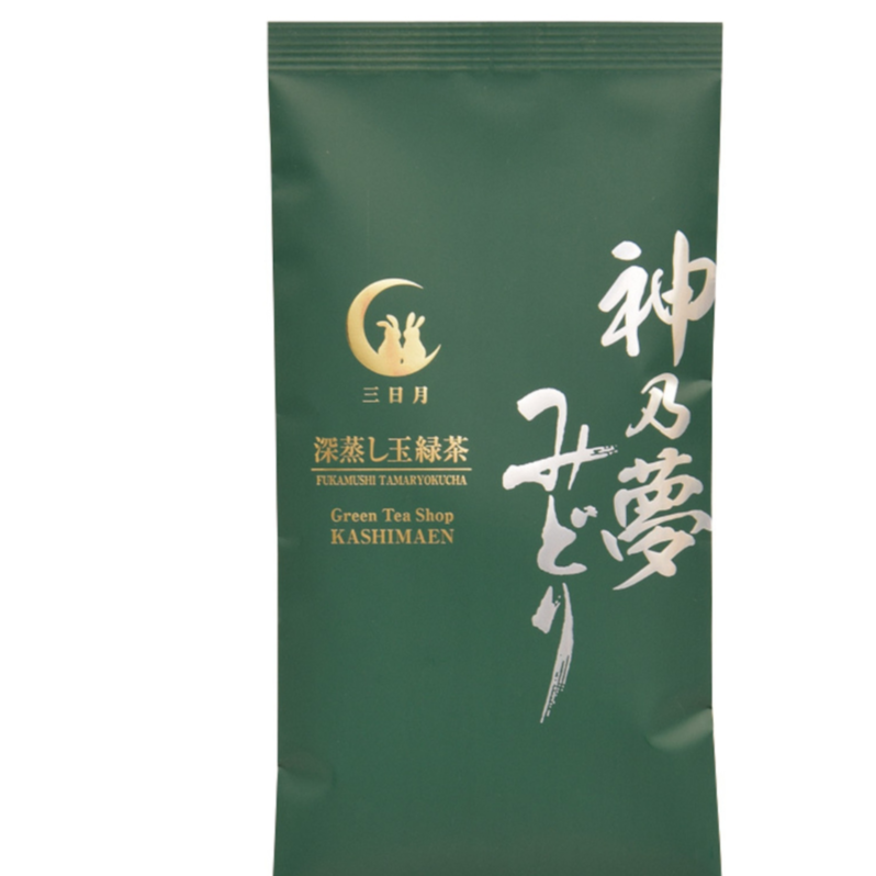 Tief gedämpfter Grüntee 100g Kami no Yume Midori – Mikazuki von Kashimaen Honpo Miyazak Japan – Kurumira Shop