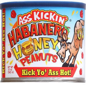 Ass Kickin Habanero Honig geröstete Erdnüsse, 12oz