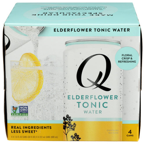 Q Tonic – Elderflower Tonic Water, 30 fl oz (4er Packung) – Packung mit 6 Stück