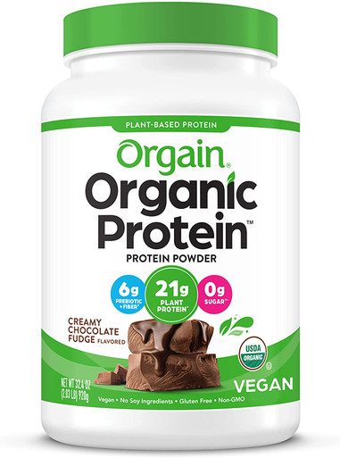 Organisches pflanzliches Proteinpulver, cremiger Schokoladenfudge, vegan, kohlenhydratarm, nicht milchig, glutenfrei, ohne Zuckerzusatz, Sojafrei, koscher, gentechnikfrei, 2,03 Lb (Verpackung kann variieren)