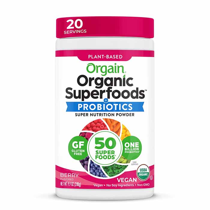 Orgain – Bio Superfoods Pulver mit Probiotika – Beerenaroma, 0.6