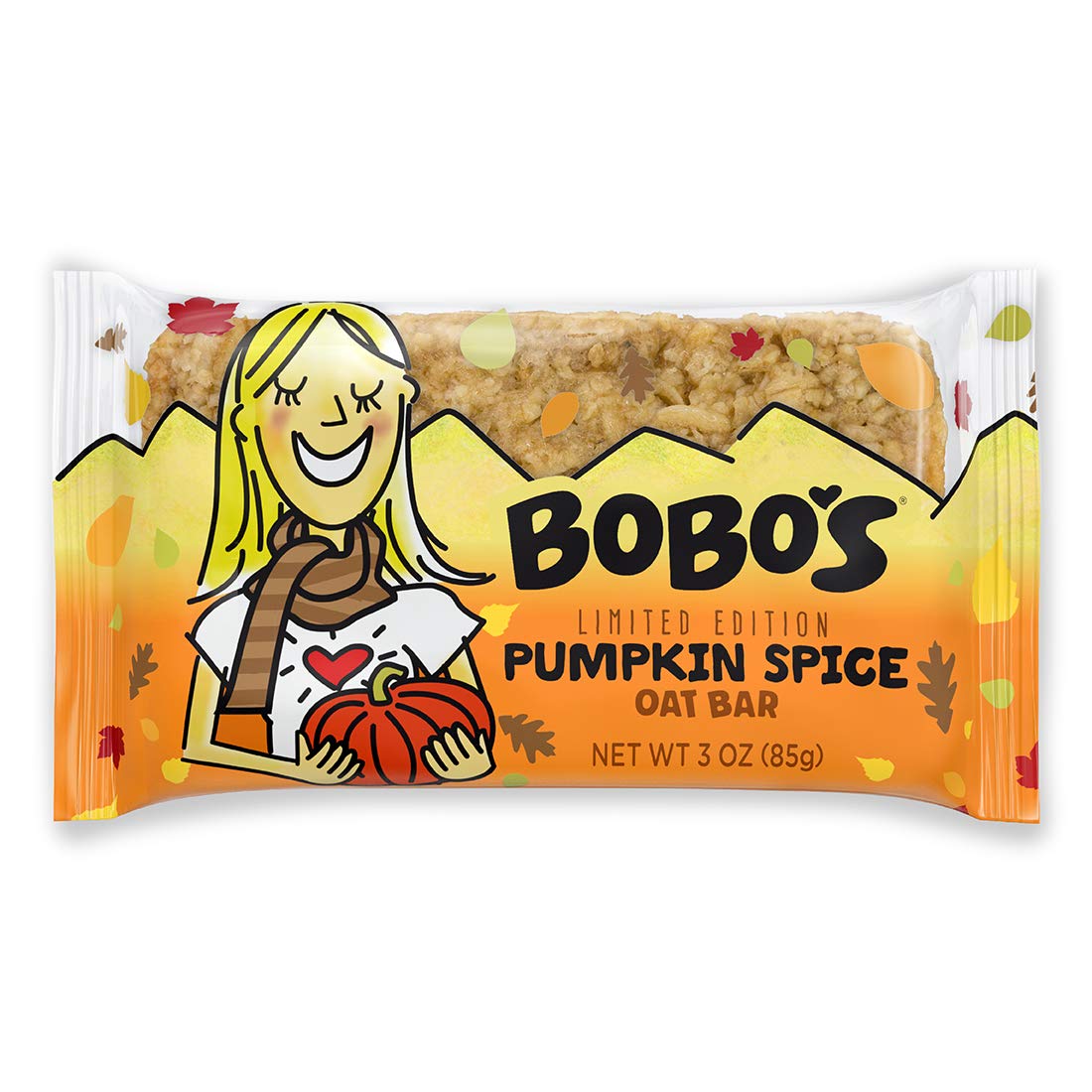 Bobos Haferriegel, Kürbis Gewürz 3.00 oz – Packung mit 12 Stück