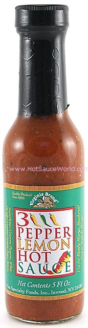 Virginia Marke drei Pfeffer Zitrone Chilisauce, 5oz
