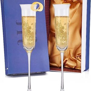 der Wein-Savant – Vintage Kristall champaign Flöte Gläser, 2er Set