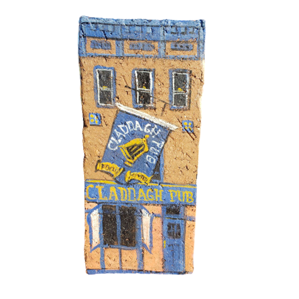 Linda Amtmann Handgemalt Brick- Claddagh Pub