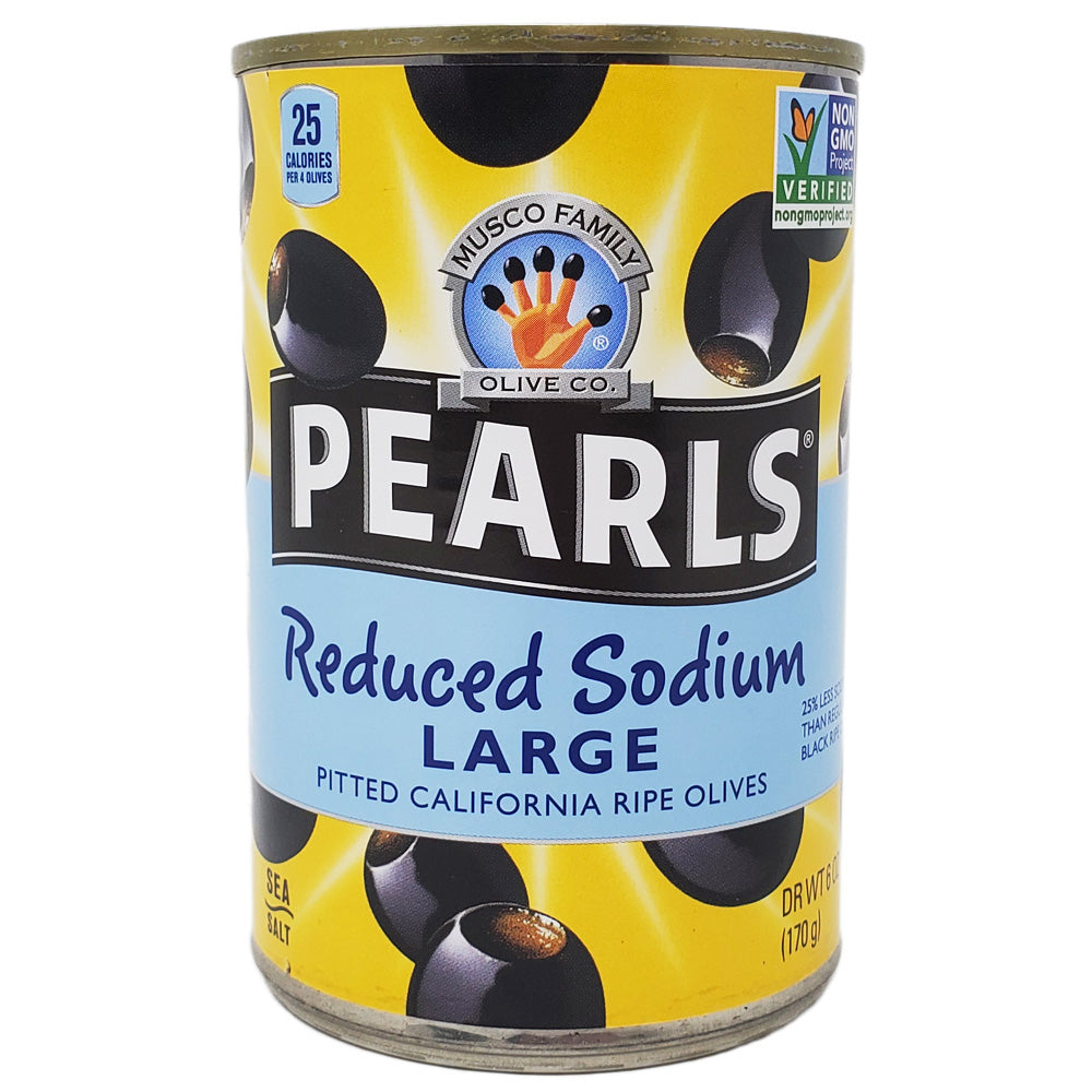 Perle's Reduzierte Natrium Große Schwarze Oliven – 6oz