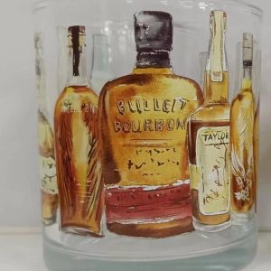 Fass nach Süden – Bourbon Flasche gewickelt Felsen Glas