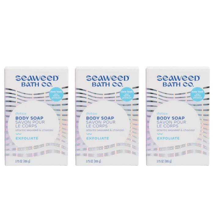 Seaweed Bath Company Detox Exfoliating Seifenbar (3,75 oz) – Packung mit 3
