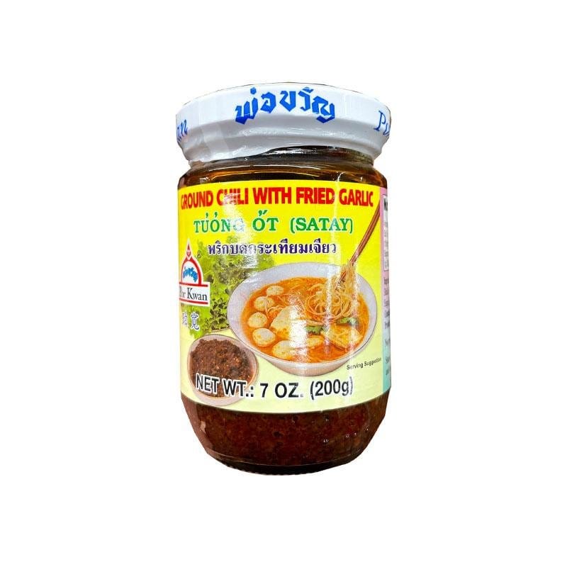 Por Kwan Gemahlener Chili mit gebratenem Knoblauch (Satay)