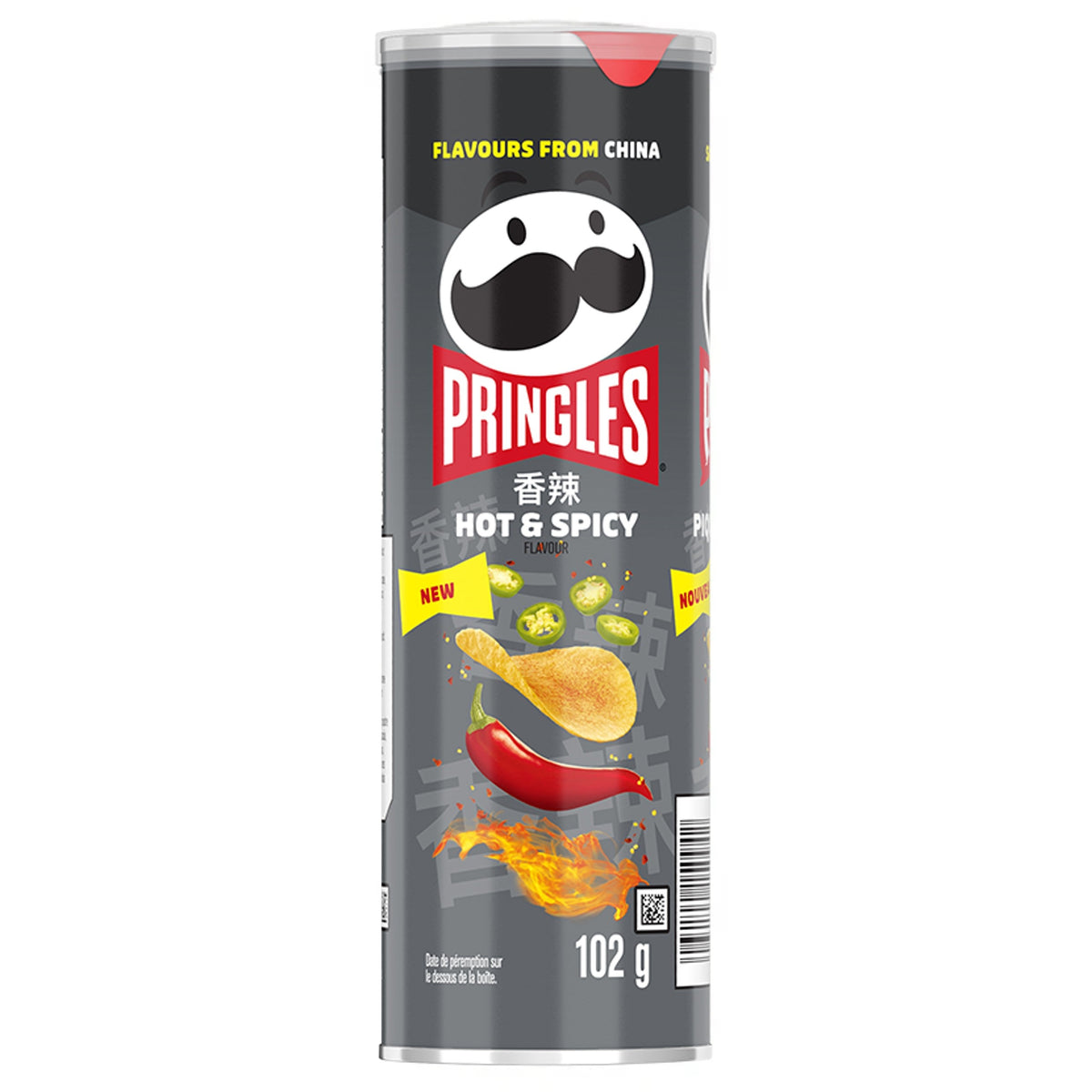 Pringles Hot & scharf Kartoffelchips 102g KANADA (Fall von 12)
