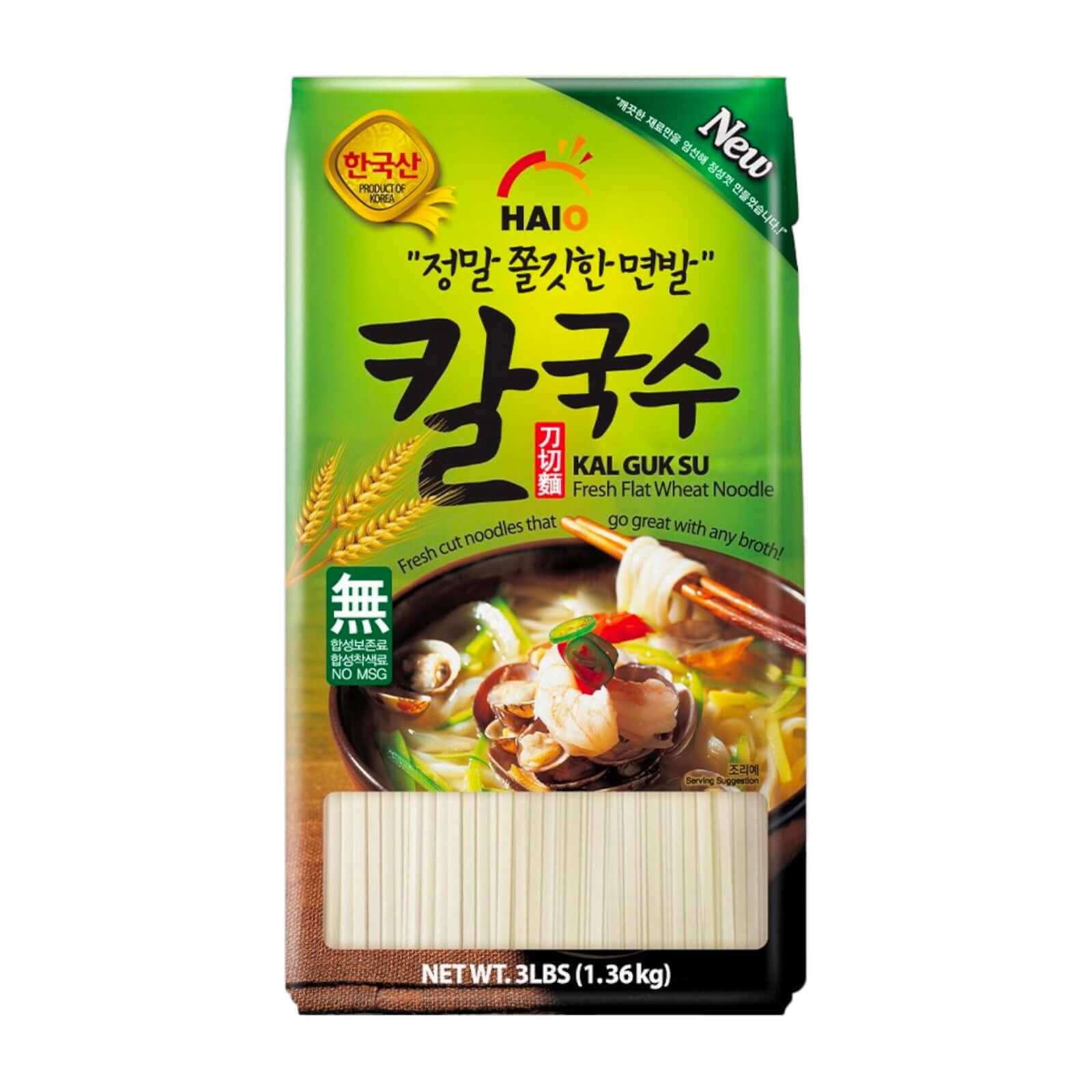 Haio Kal Guk Su Frische flache Weizennudeln