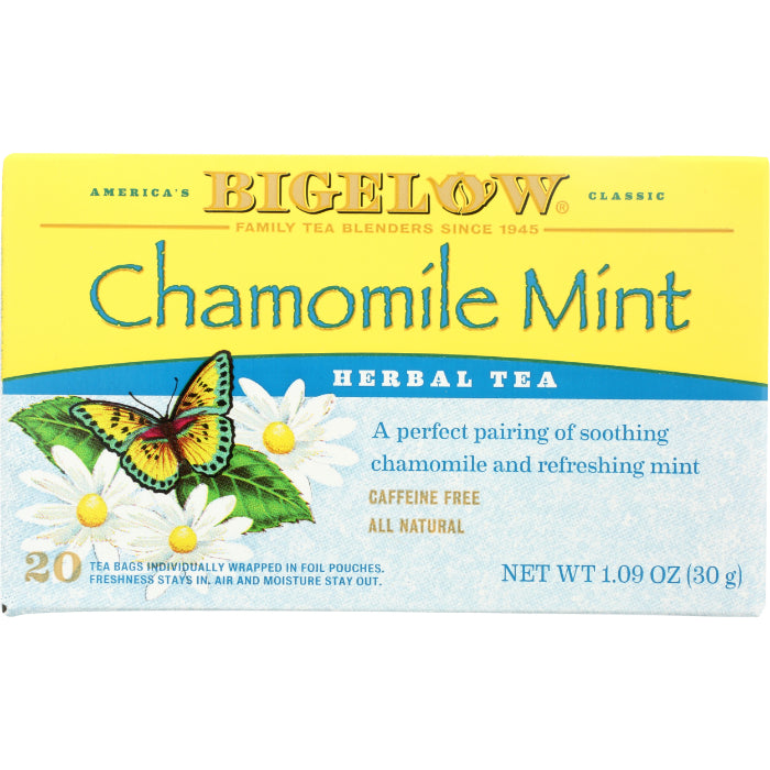 Bigelow Kamille Minze Tee, 20 Beutel, 1,46 oz – Packung mit 6 Stück