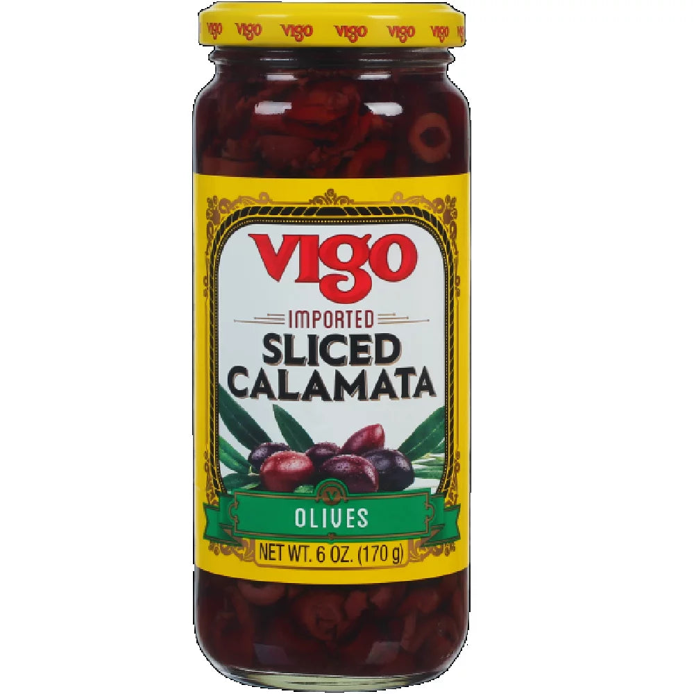 Vigo – Oliv Kalamata geschnitten, 6 Oz – Packung mit 6 Stück