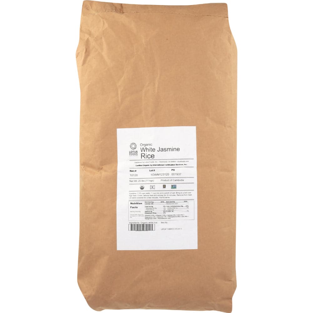 Lotus Foods – Bio Weißer Jasmin Reis, 25 Lbs