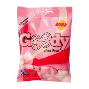 BUBS Goody Sour Erdbeer-Vanille-Ovale – – 90g