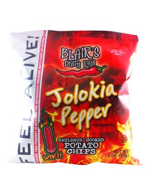 Blairs Todesregen Jolokia Pfefferkessel Gekochte Kartoffelchips, 3 Unzen