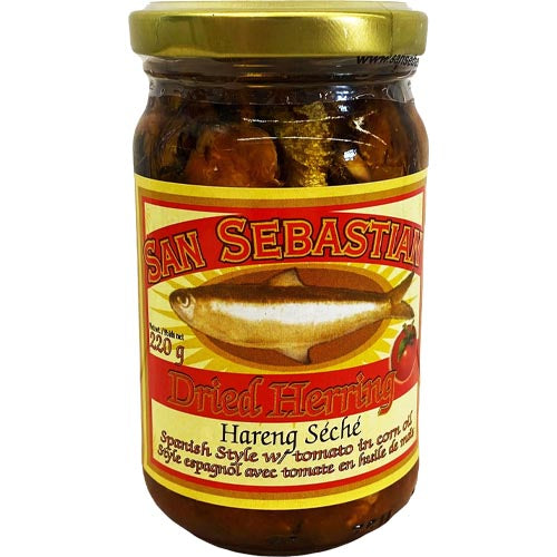 San Sebastian – Getrockneter Hering – Spanischer Stil mit Tomate in Maisöl – 220 G