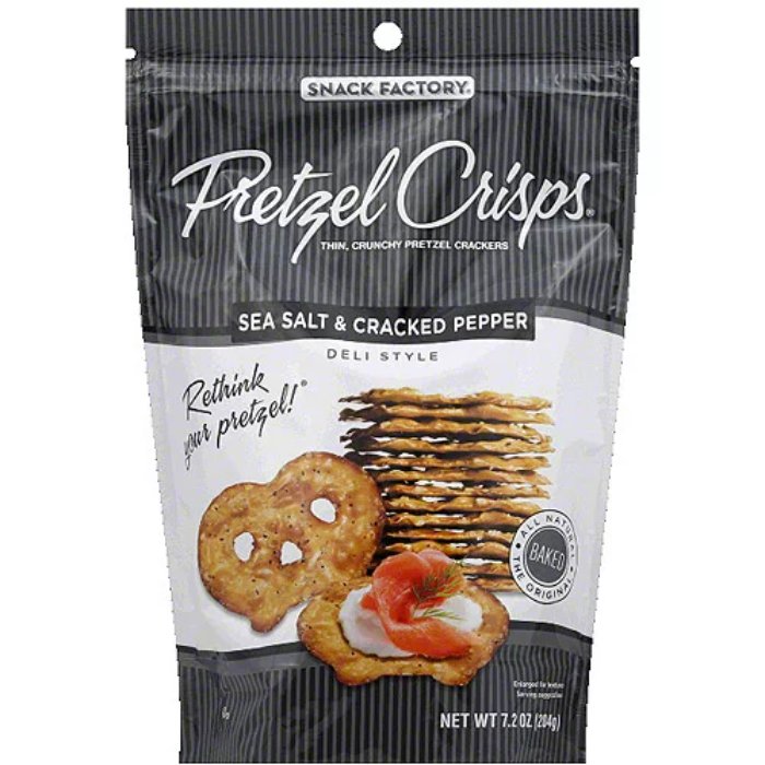 Snack Factory – Brezel Crisp Meersalz & geknackter Pfeffer, 7,2 Oz – Packung