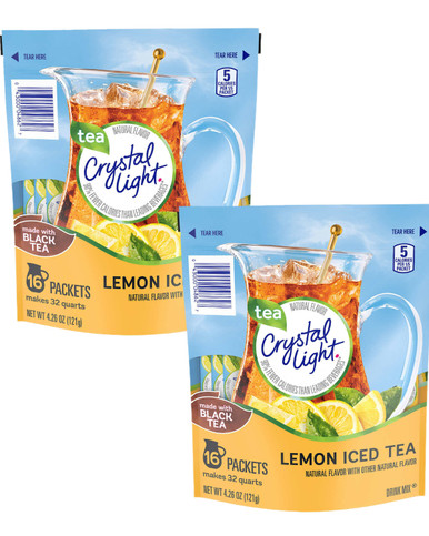 Kristall hell Drink Mischung Zitronen-Eis-Tee, 16 Stück (2 Stück)