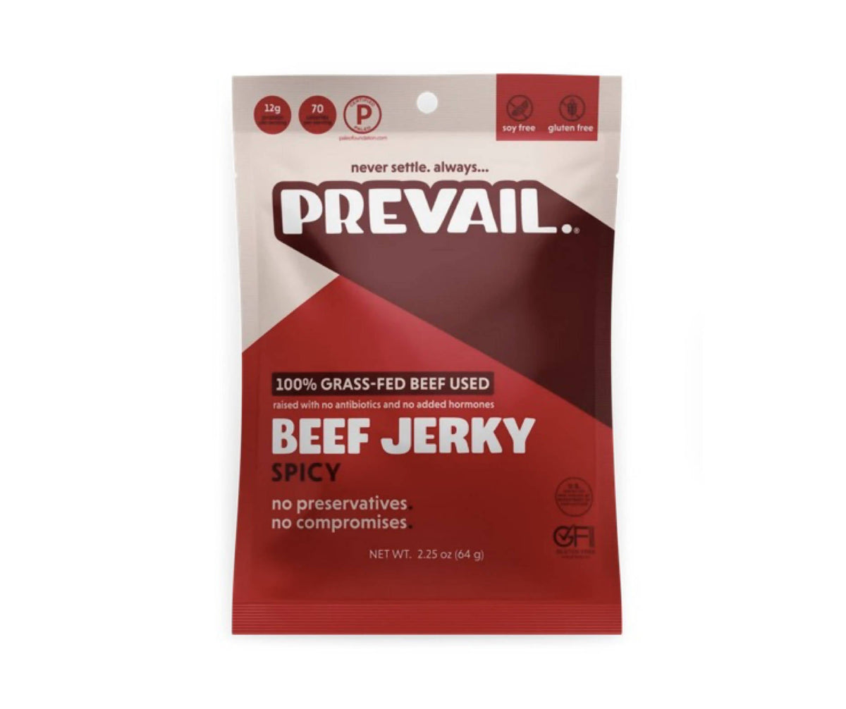 Prevail Jerky scharf Rindfleisch Jerky, 100% Gras gefüttert – 8 Beutel x 2,25 oz