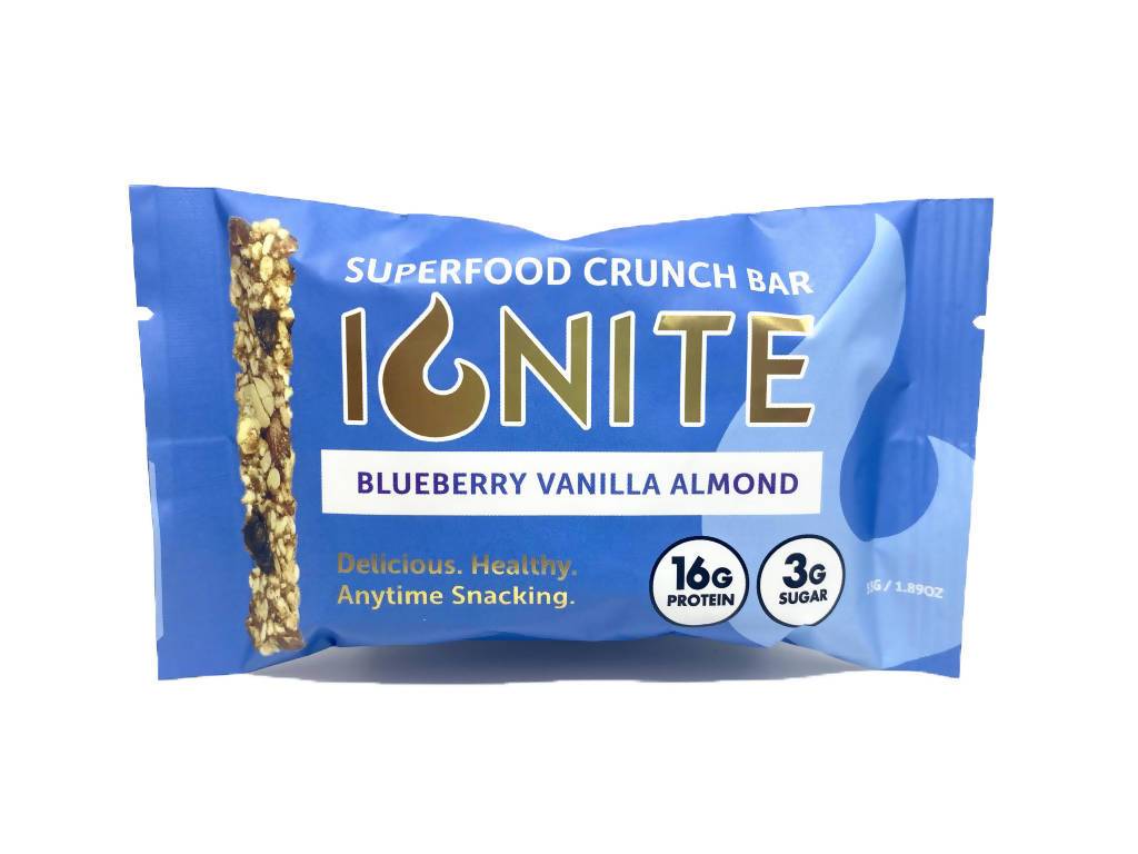 Ignite Superfood Bar Heidelbeere Vanille Mandel – 12 Riegel x 1,89 oz