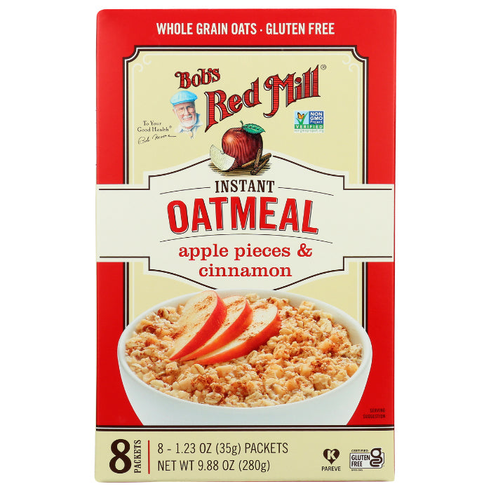 Bob's Red Mill Haferflocken, Instant, Apfel Zimt, 9.87 OZ – Packung mit 4