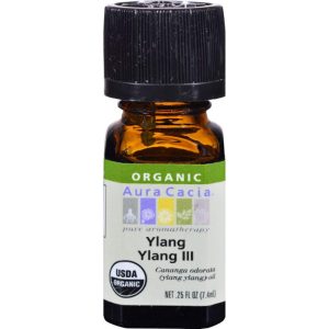 Aura Cacia Ätherisches Öl Bio Ylang Ylang III, 0,25 oz – Packung mit