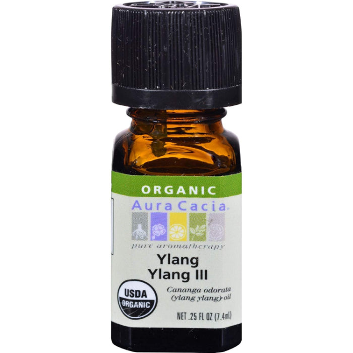 Aura Cacia Ätherisches Öl Bio Ylang Ylang III, 0,25 oz – Packung mit