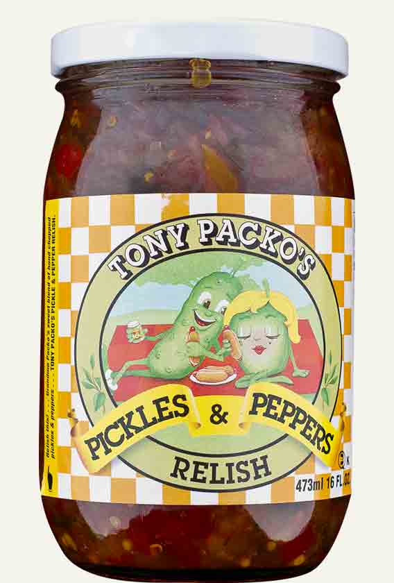 Tony Packos – Packo Pickle & Pfeffer Relish, 16 Oz – Packung mit 12 Stück