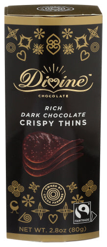 Divine Dunkle Schokolade knusprig Thins, 2.8 Oz (Packung mit 12)