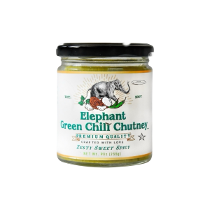 Elephant grüne Chili Chutney Glas – 12 Gläser x Fall – 9oz / 255g