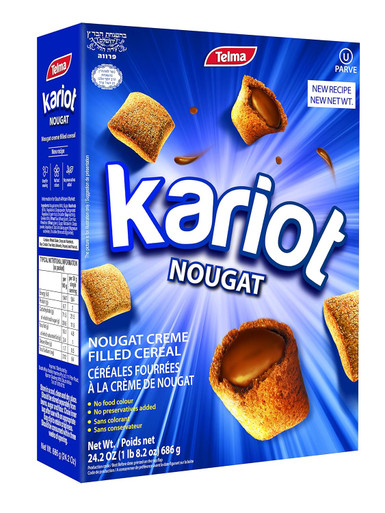 Telma Kariot Nougat Creme gefülltes Getreide, Familiengröße, 24.2 oz