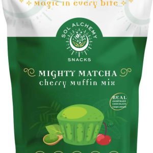 Sol Alchemy Mighty Matcha Kirsche Muffin Mischung Tasche – 12 Beutel x 7,4 Unzen Fall