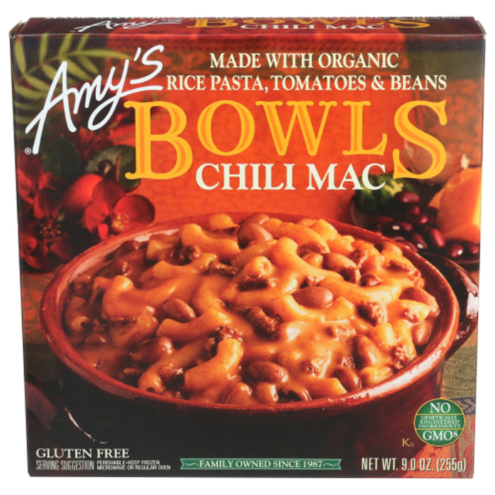 Amy's Schüssel Chili Reis Mac N Bio, 9 Unzen – Packung mit 12