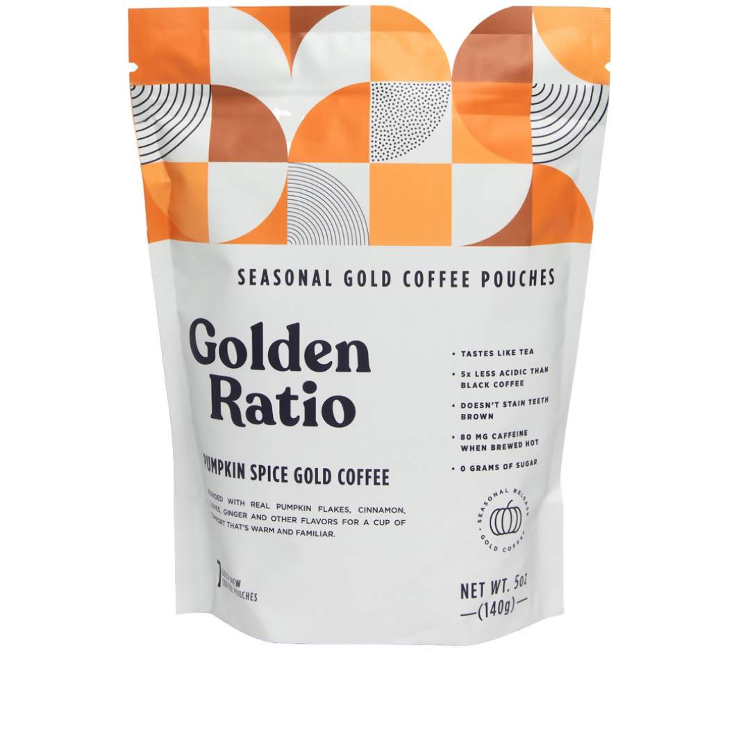Kürbis Gewürz Gold Kaffee Saisonal, säurearm – 6 Beutel x 7 Beutel