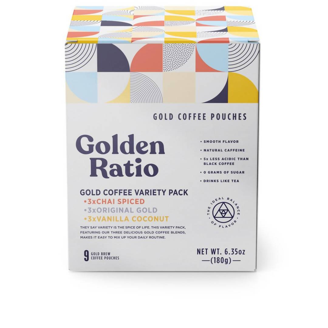 Gold Kaffee Sorten Boxen, säurearm – 6 Boxen x 9-Beutel