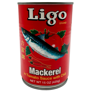 Ligo – Mackerel in Wasser in Tomatensauce – mit Chili 15 Unzen (rot)
